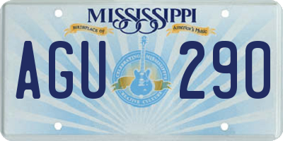 MS license plate AGU290