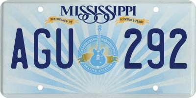 MS license plate AGU292
