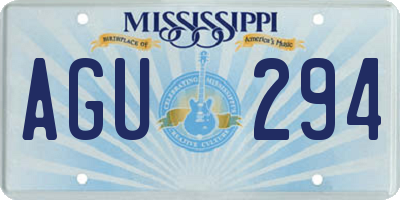 MS license plate AGU294