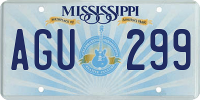 MS license plate AGU299