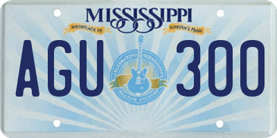 MS license plate AGU300