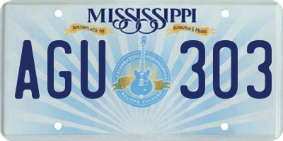 MS license plate AGU303