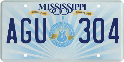 MS license plate AGU304