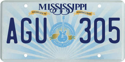 MS license plate AGU305