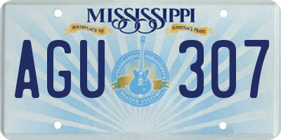 MS license plate AGU307