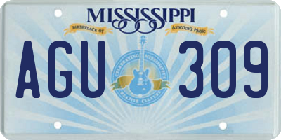 MS license plate AGU309
