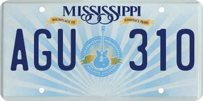 MS license plate AGU310