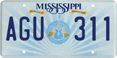 MS license plate AGU311