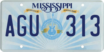 MS license plate AGU313