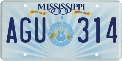 MS license plate AGU314