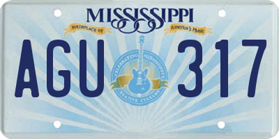 MS license plate AGU317