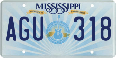 MS license plate AGU318