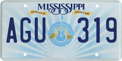 MS license plate AGU319