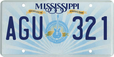 MS license plate AGU321