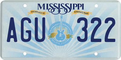 MS license plate AGU322