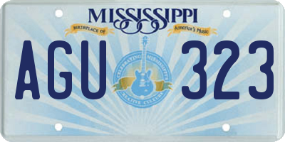 MS license plate AGU323