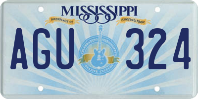 MS license plate AGU324