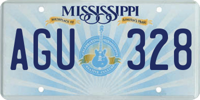 MS license plate AGU328