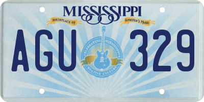MS license plate AGU329