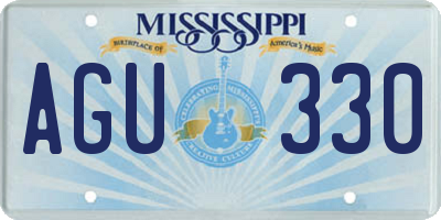 MS license plate AGU330