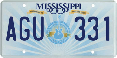 MS license plate AGU331