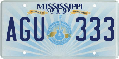 MS license plate AGU333
