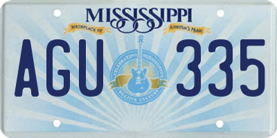 MS license plate AGU335