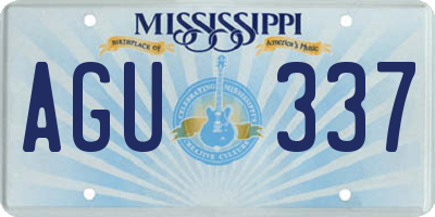 MS license plate AGU337