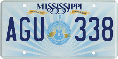 MS license plate AGU338