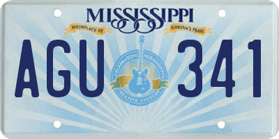 MS license plate AGU341