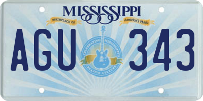 MS license plate AGU343