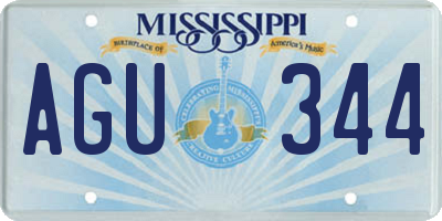 MS license plate AGU344
