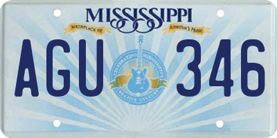 MS license plate AGU346