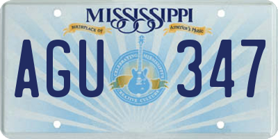 MS license plate AGU347
