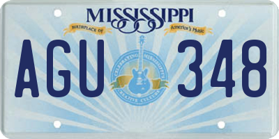 MS license plate AGU348