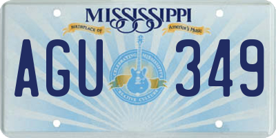 MS license plate AGU349