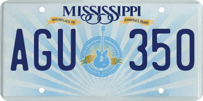 MS license plate AGU350