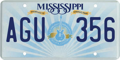 MS license plate AGU356