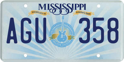 MS license plate AGU358