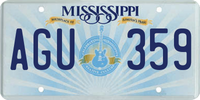 MS license plate AGU359