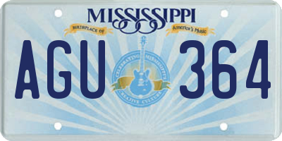 MS license plate AGU364