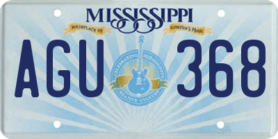 MS license plate AGU368