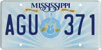 MS license plate AGU371