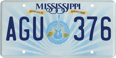 MS license plate AGU376