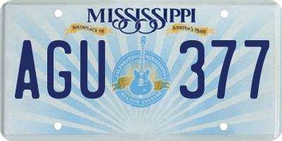 MS license plate AGU377