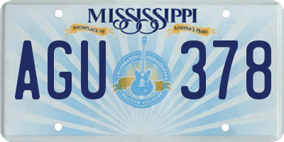 MS license plate AGU378