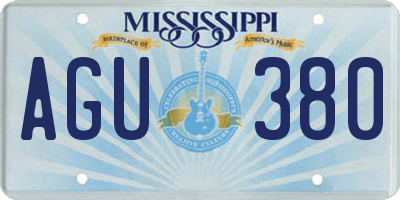 MS license plate AGU380