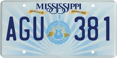 MS license plate AGU381