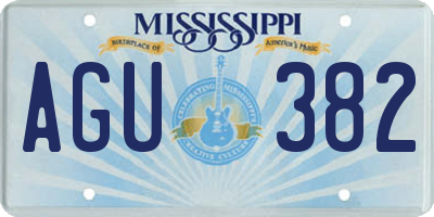 MS license plate AGU382