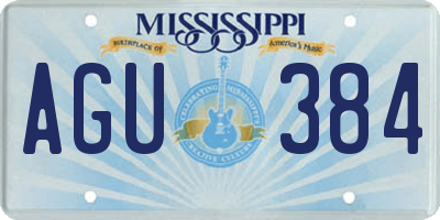 MS license plate AGU384